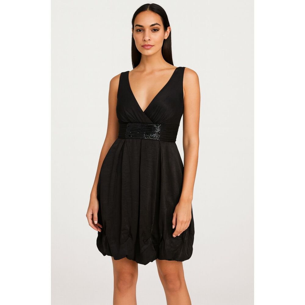 BCBGMaxAzria Embellished Cocktail Dress Black 4